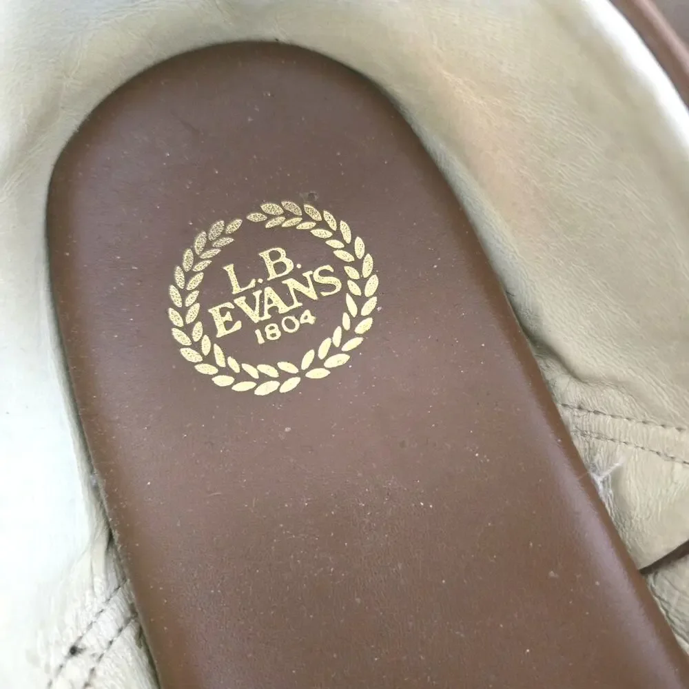 L.B. Evans Men's Brown Leather Slip-On Loafer Slippers Size 10.5M